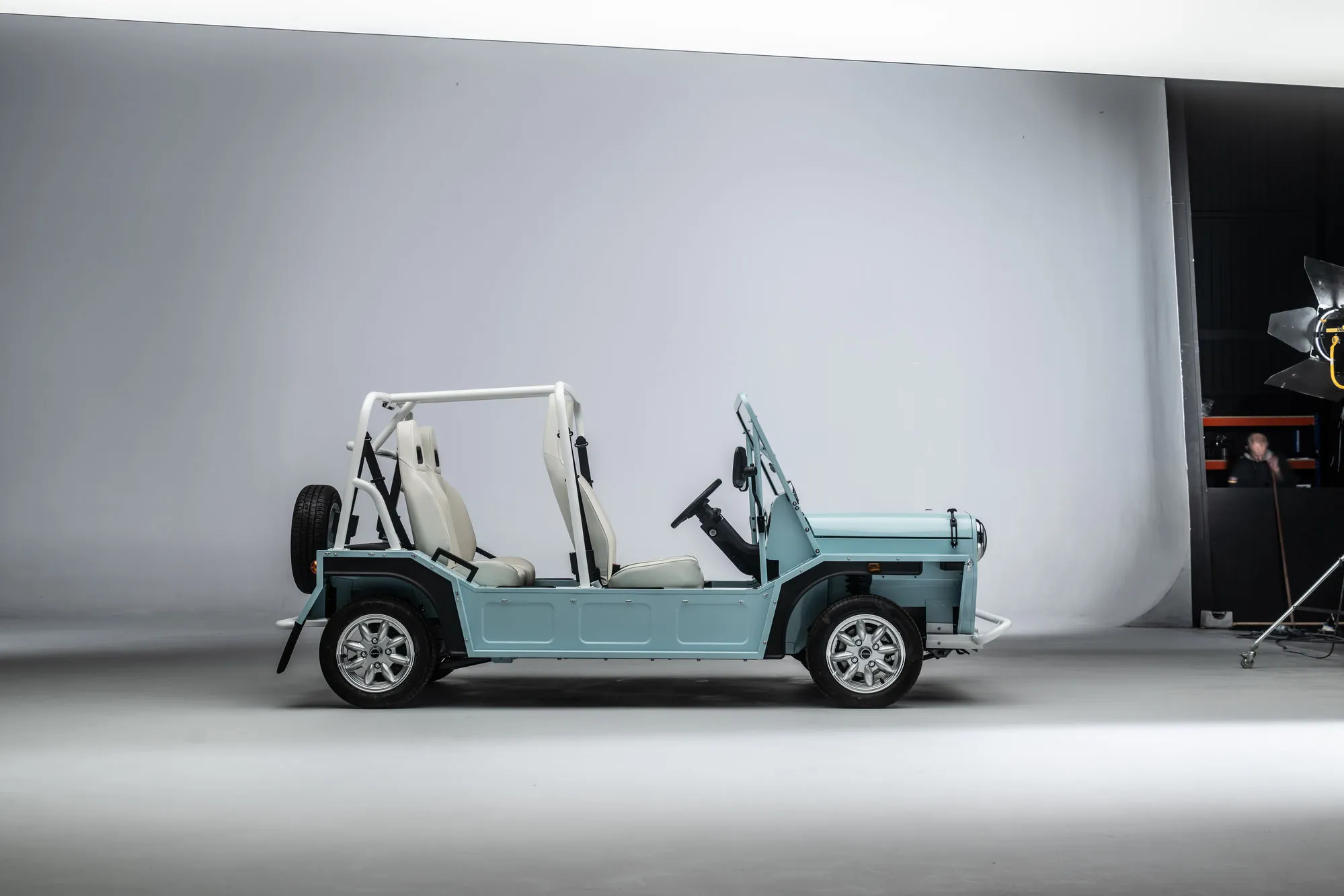 2024 Moke International — Wave Blue, side profile